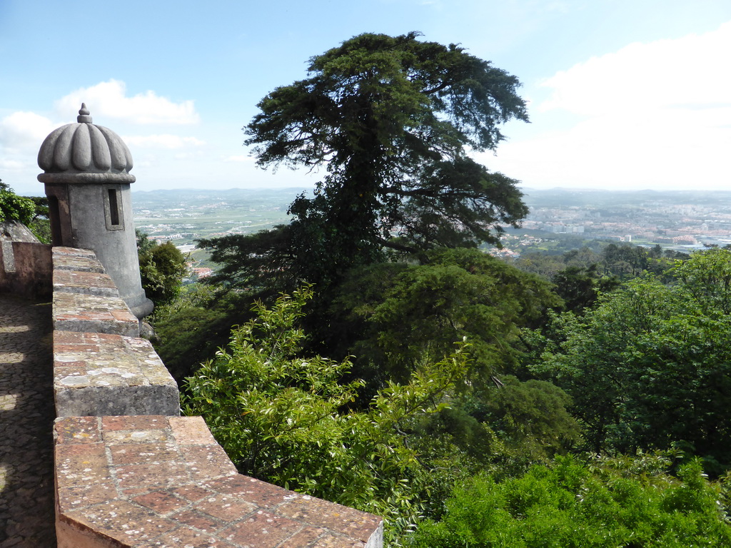 The outer wall of the Palácio da Pena palace, with a view on the surroundings