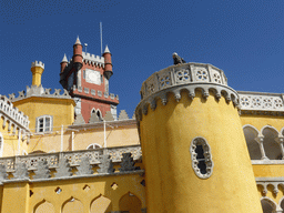 Front of the Queen`s Terrace and the Clock Tower at the Palácio da Pena palace