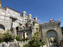 The front of the Palácio da Pena palace, and the entrance gate and the front gate at the front square
