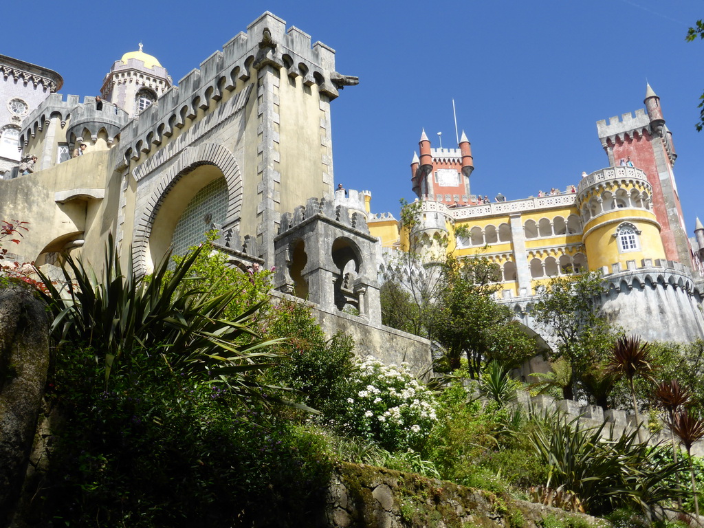 The Palácio da Pena palace, viewed from the path to the Jardins do Parque da Pena gardens