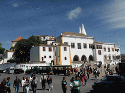 The Praça da República square and the Largo Rainha Dona Amélia square and the front of the Palácio Nacional de Sintra palace