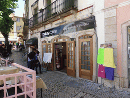 Front of the Hockey Caffee restaurant at the Praça da República square