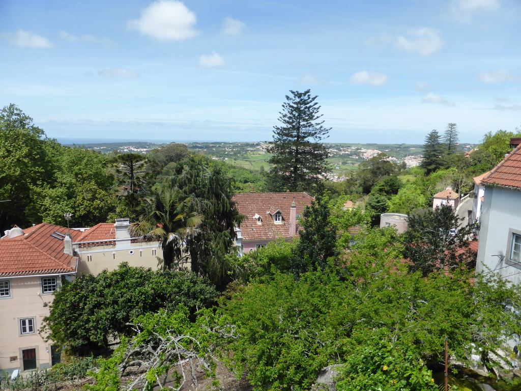 View on the northwest from the front of the Convento dos Capuchos convent at the Rua Gil Vicente street