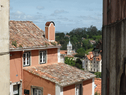 The tower of the City Hall and surroundings, viewed from the Rua Ferraria street