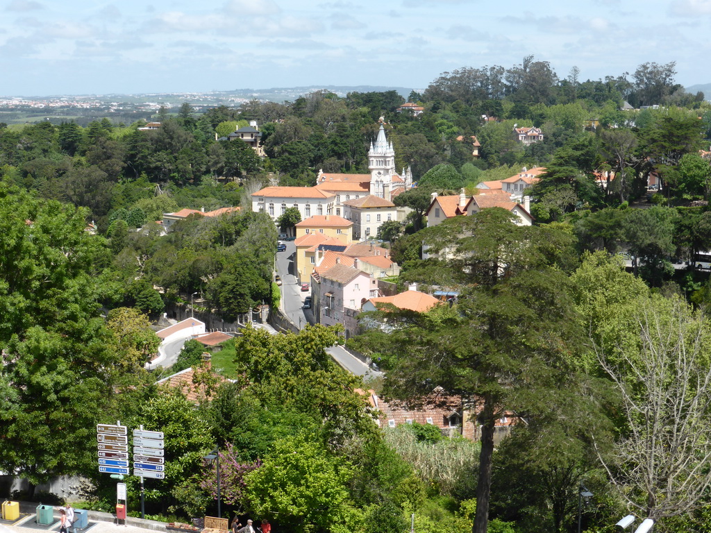 The tower of the City Hall and surroundings, viewed from the viewing point next to the Rua Ferraria street