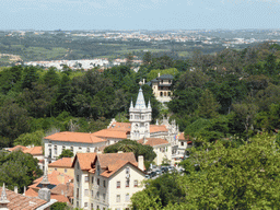 The tower of the City Hall and surroundings, viewed from the Rua Marechal Saldanha street