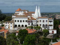 The Palácio Nacional de Sintra palace and surroundings, viewed from the Rua Marechal Saldanha street