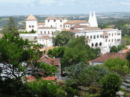 The Palácio Nacional de Sintra palace and surroundings, viewed from the Parque das Merendas park