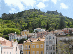 The Castelo dos Mouros castle and surroundings, viewed from the Largo Rainha Dona Amélia square