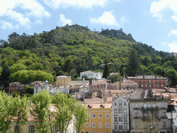 The Castelo dos Mouros castle and surroundings, viewed from the Largo Rainha Dona Amélia square