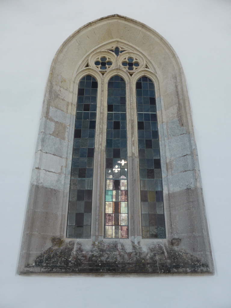 Stained glass window at the back side of the Chapel at the Palácio Nacional de Sintra palace