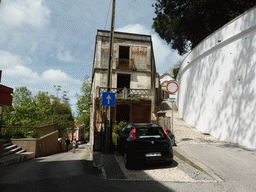 The Rua Conselheiro Segurado street and the path at the back side of the Palácio Nacional de Sintra palace