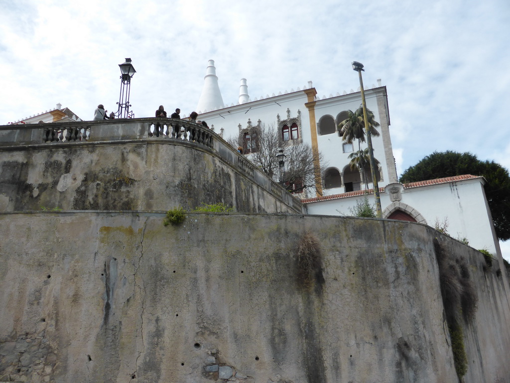 West side of the Palácio Nacional de Sintra palace with the Garden of the Princes