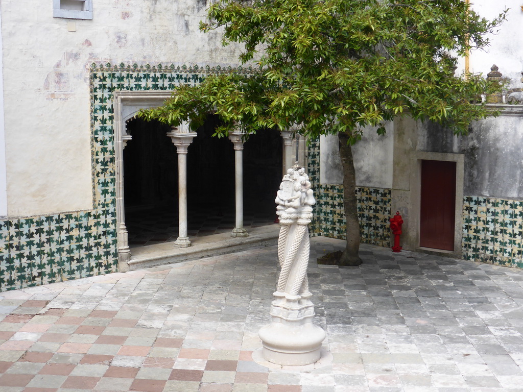 The Central Court with the entrance to the Water Grotto at the Palácio Nacional de Sintra palace