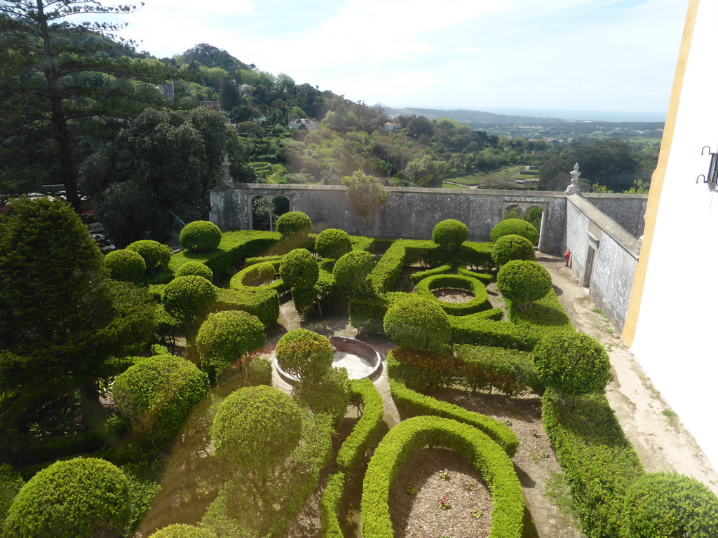 The Garden of the Princes at the Palácio Nacional de Sintra palace, viewed from the staircase to the Blazons Hall