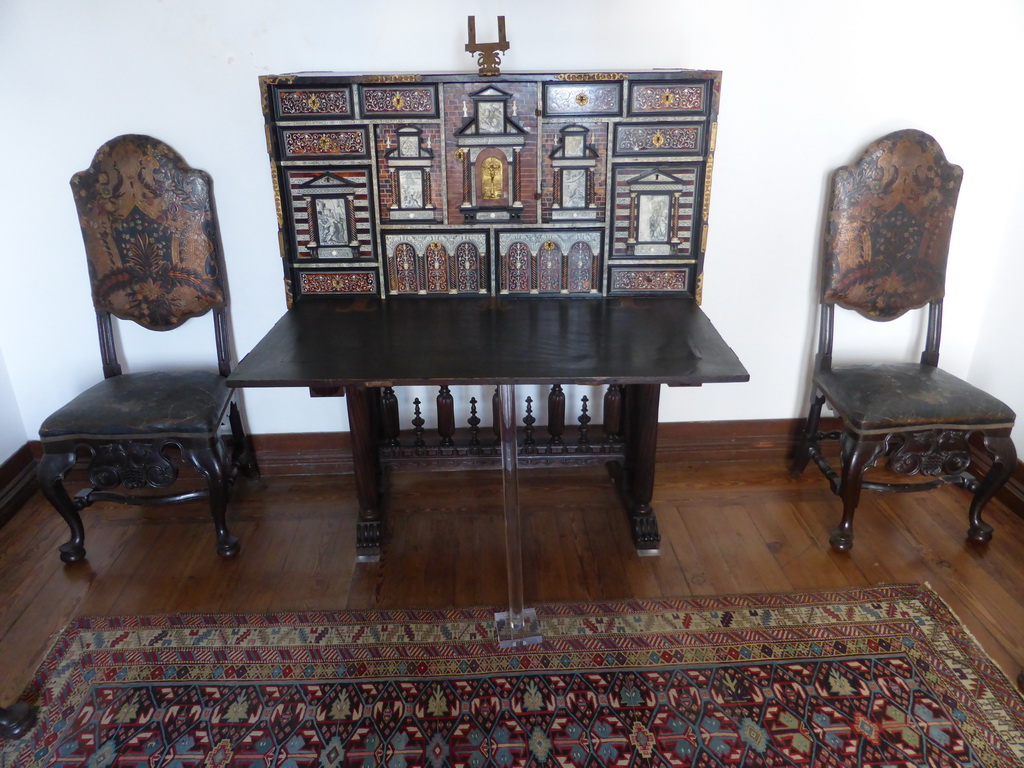 Desk and chairs at the Pastor Room at the Palácio Nacional de Sintra palace