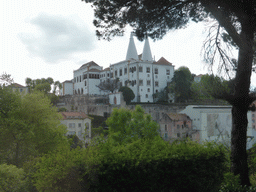 The Palácio Nacional de Sintra palace, viewed from the bus to the Cabo da Roca cape