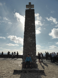 Back side of the column with cross at the Cabo da Roca cape