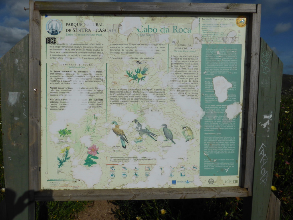 Information on the wildlife at the Cabo da Roca cape