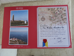 Certificate of visiting the Cabo da Roca cape