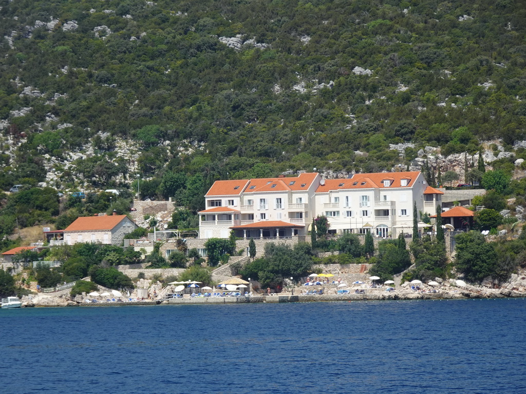 Hotel Bozica at the town of Sudurad, viewed from the Elaphiti Islands tour boat