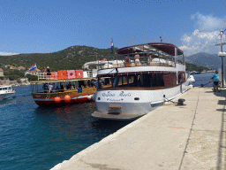 The Elaphiti Islands tour boat and other boats at the Sudurad Harbour