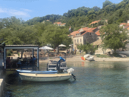 Boats in front of the beach at the town of Sudurad