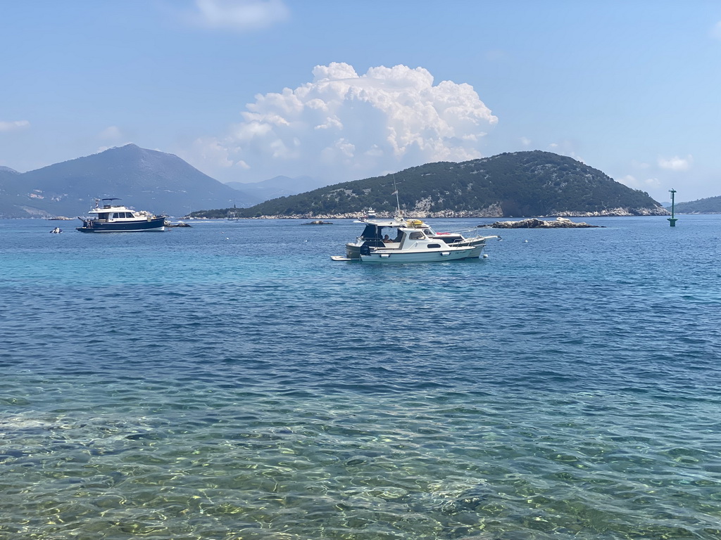 Boats at the Sudurad Harbour and Ruda island