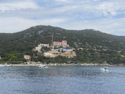 Houses at the northeast side of the town of Sudurad, viewed from the Elaphiti Islands tour boat