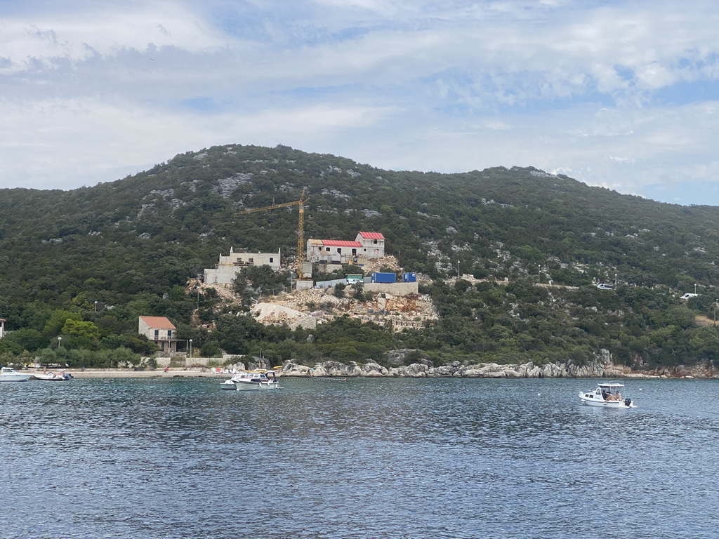 Houses at the northeast side of the town of Sudurad, viewed from the Elaphiti Islands tour boat