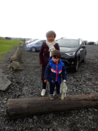 Miaomiao and Max at the parking lot of the Skógafoss waterfall