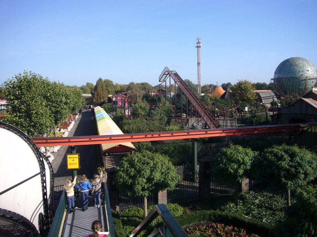 View on Attractiepark Slagharen from a bridge near the entrance
