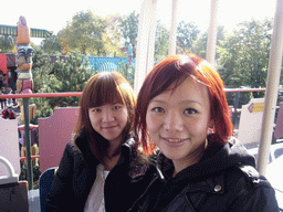 Miaomiao and Cherry in the Monorail