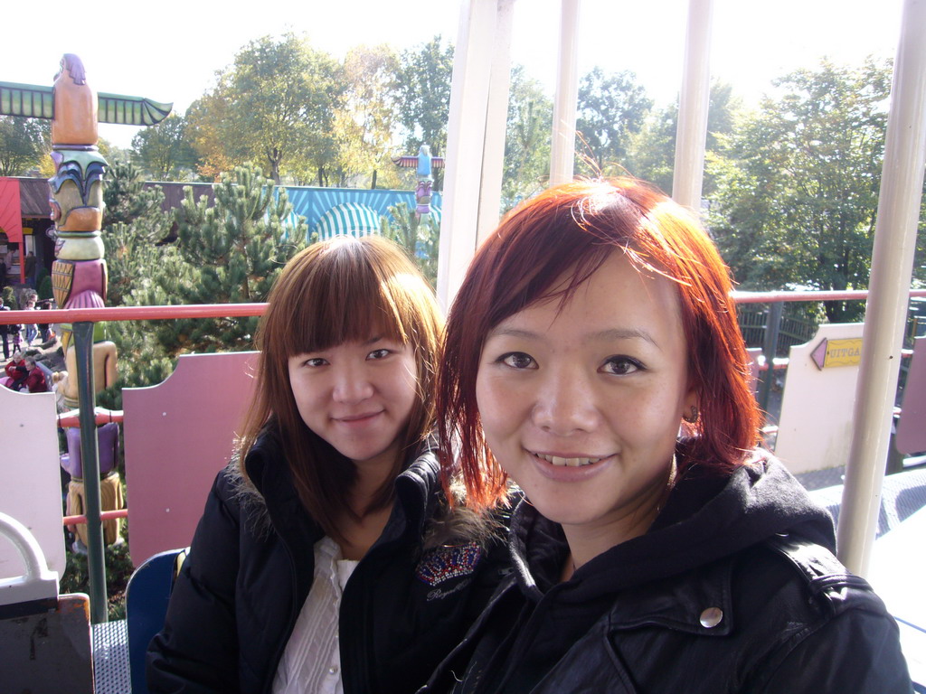Miaomiao and Cherry in the Monorail