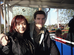 Tim and Miaomiao in the Monorail