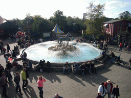 Fountain on the central square of the park, from the Monorail