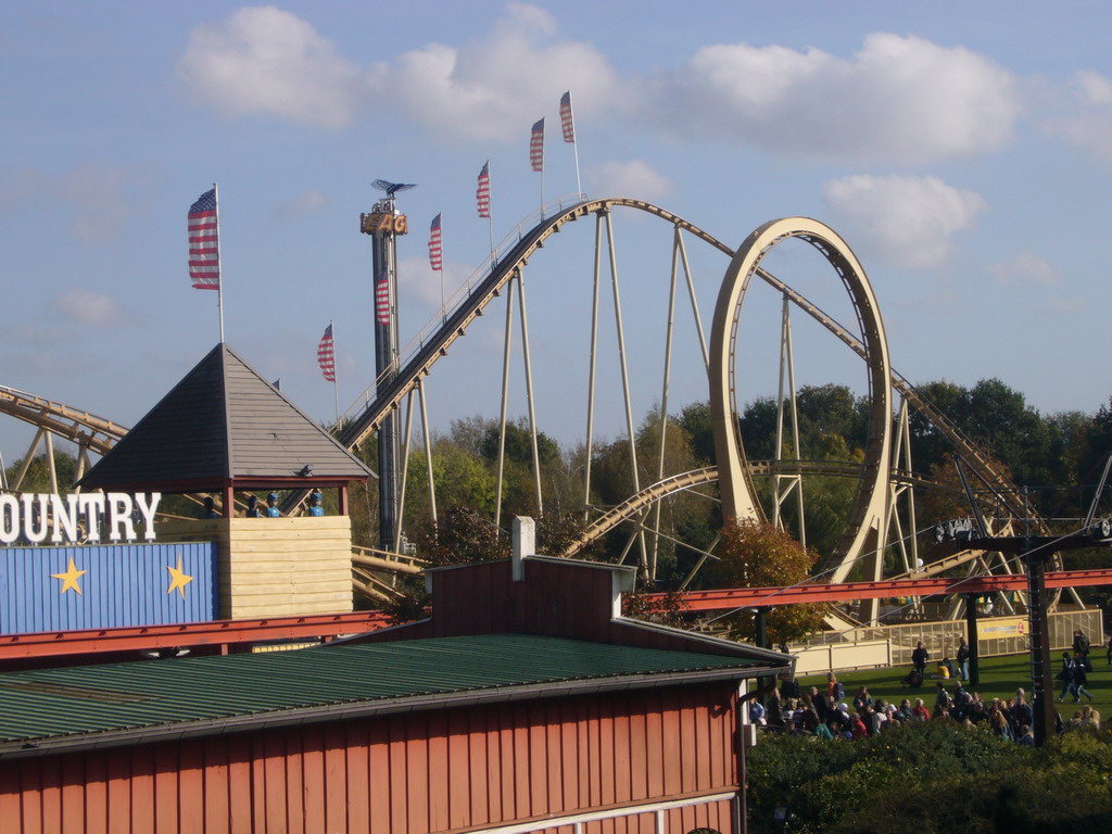 Kids Country and the Looping Star rollercoaster, from the Monorail