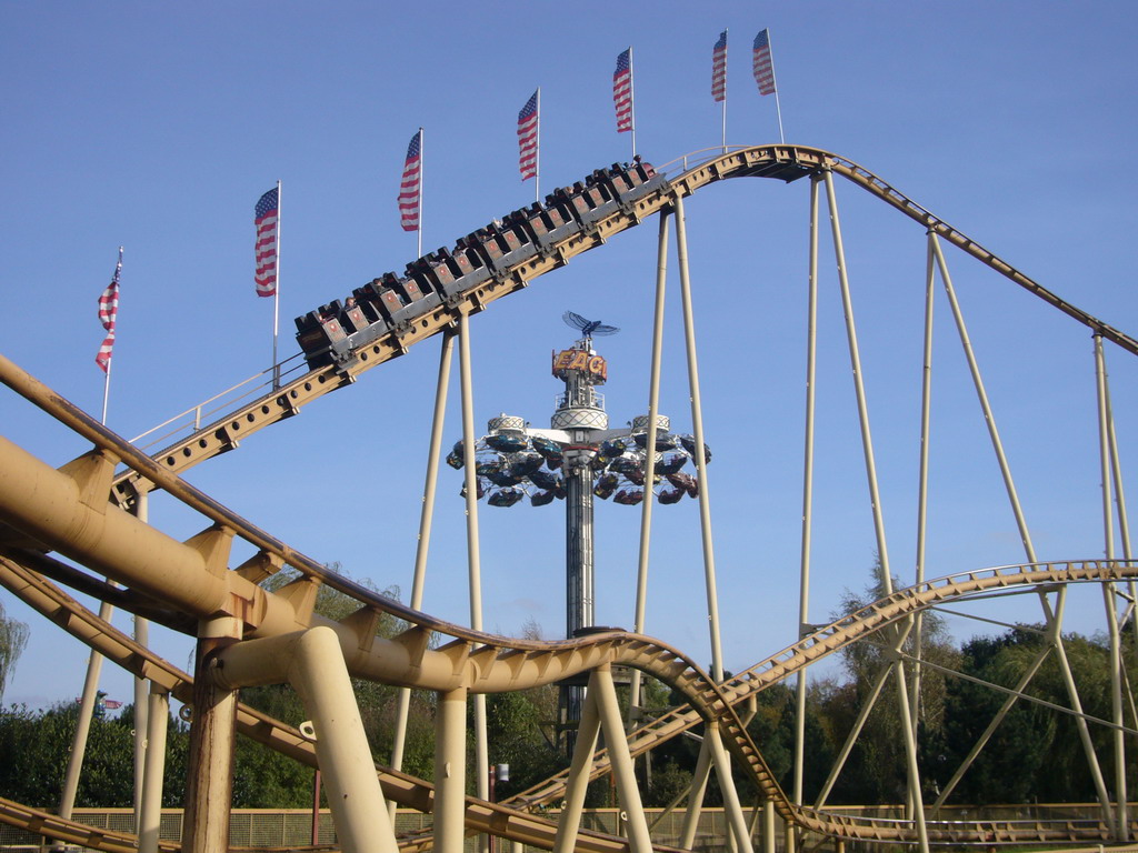 The Looping Star rollercoaster and the Eagle