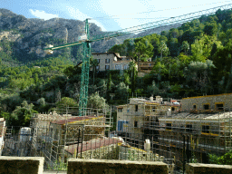 The west side of the town of Deià, viewed from the rental car on the Ma-10 road