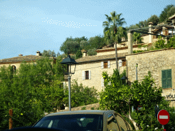 Houses at the town center of Deià, viewed from the rental car on the Ma-10 road