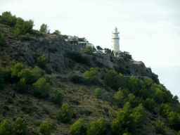 The Far des Cap Gros lighthouse, viewed from the rental car on the Camí del Far street