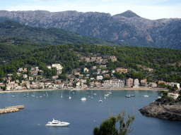 Boats in the harbour, viewed from the northern end of the Calle Poligono street