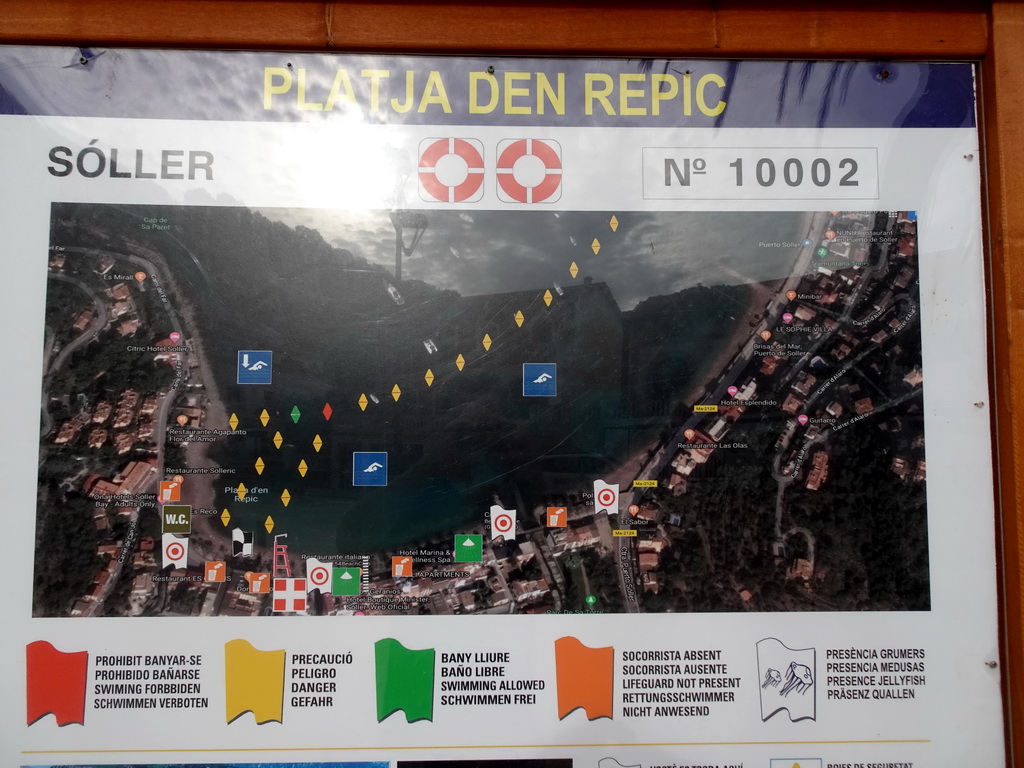 Map of the Platja d`en Repic beach