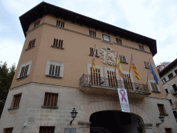 Facade of the Town Hall at the Plaça Constitucio square