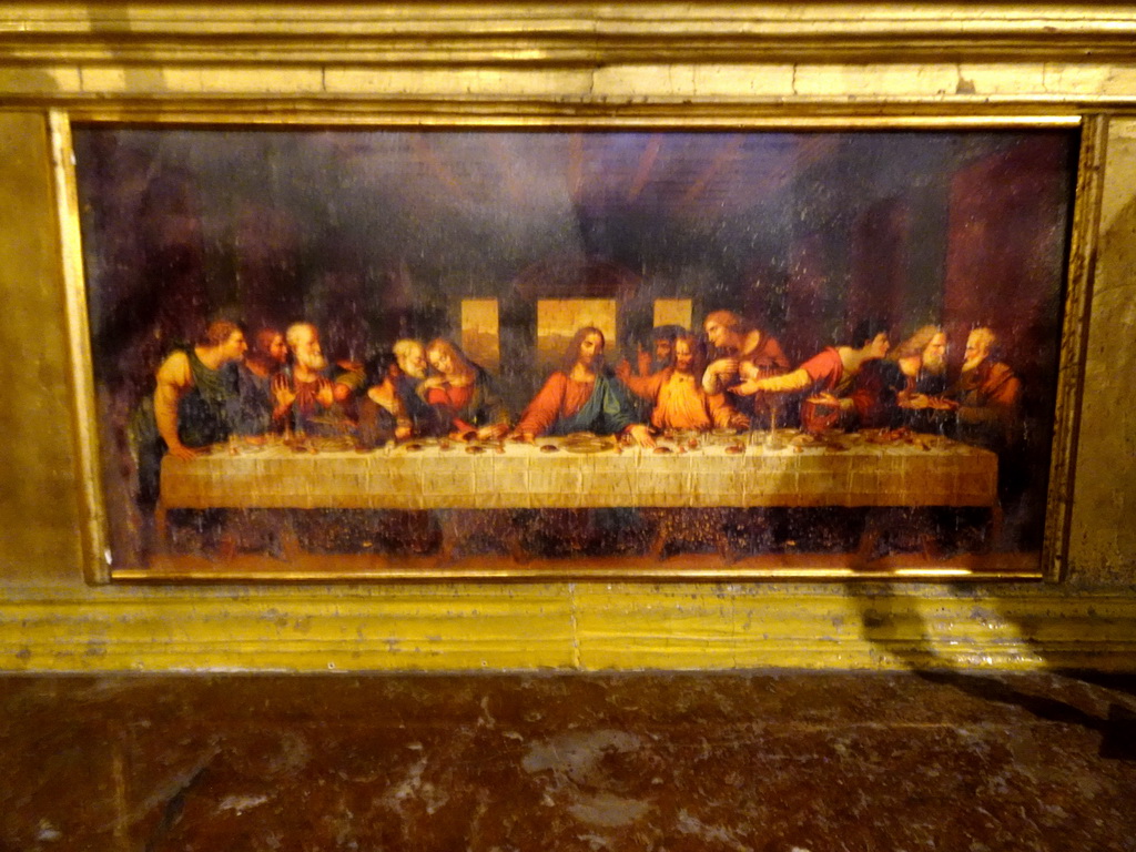 Replica of the painting `The Last Supper` by Leonardo da Vinci, at the Església de Sant Bartomeu church