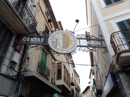 Sign above the entrance to the Carrer de sa Lluna street from the Plaça Constitucio square