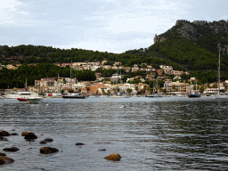 Boats in the harbour, viewed from the west side of the Platja d`en Repic beach