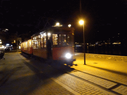 Tram at the Polígon de Través street, by night