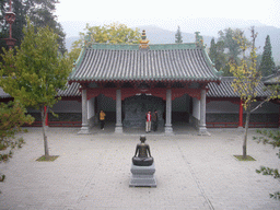 Buddhist statue and pavilion at Shaolin Monastery