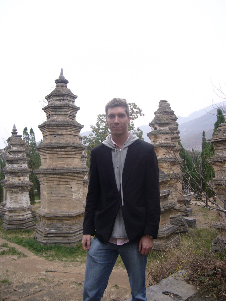 Tim at the Pagoda Forest at Shaolin Monastery